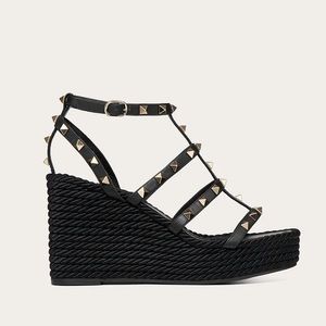 Valentino ROCKSTUD WEDGE IN CALFSKIN LEATHER